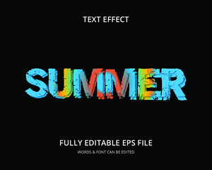 Summer text effect fully editable vector