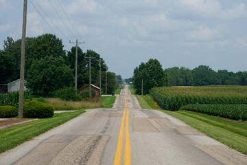 Country road through a rural america
