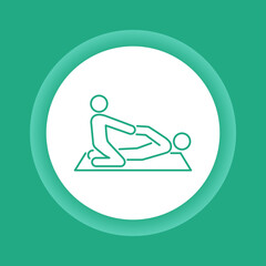 Physiotherapy color glyph icon. Rehabilitation, therapy concept.