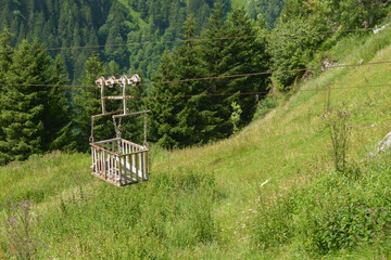 Materialseilbahn in einer rustikalen Version
