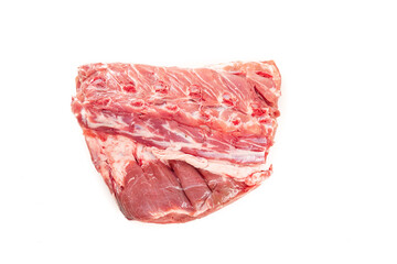 piece of raw pork on a white background. isolated. 