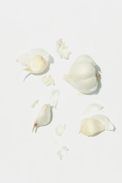 Abstraction of garlic on white background