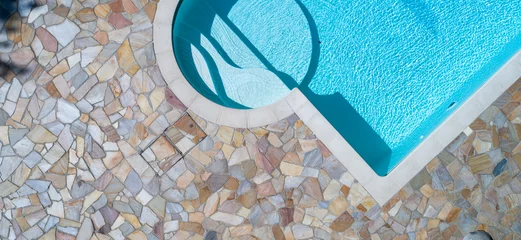 Foto op Plexiglas Aerial drone top view of an luxury swimming pool © 3dts