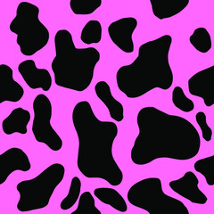 Abstract black and pink animal print, spotted skin seamless pattern.