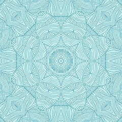 Illustration of blue background with mandala pattern