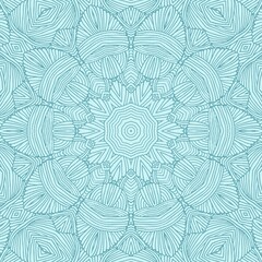 Fototapeta na wymiar illustration of blue background with mandala pattern