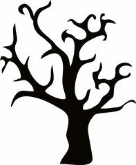 Scary tree for halloween, illustration