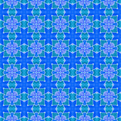 Tropical seamless pattern. Blue bizarre boho