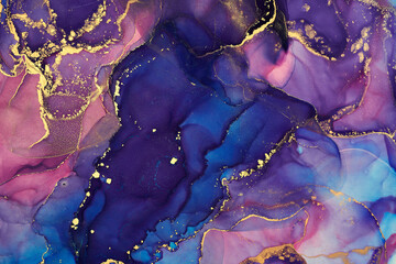 Currents of translucent hues, snaking metallic swirls, and foamy sprays of color shape the landscape of these free-flowing textures. Natural luxury abstract fluid art painting in alcohol ink technique © CHREMOS