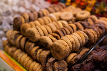 Figs for sale on market stall at Turkey street market