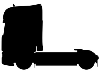 truck, lorry without semi trailer. LKW, TIR Truck without trailer detailed realistic silhouette - obrazy, fototapety, plakaty