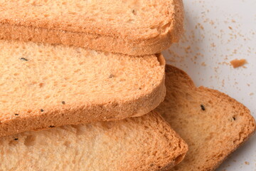 Crunchy Rusk or Toast for healthy life.