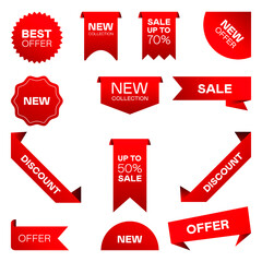 Best offer, sale, discount, new tag labels. Offer label png vector isolated on white background