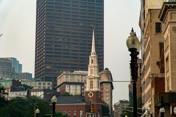 Beacon Hill District of Boston, MA as seen from Boston Commons