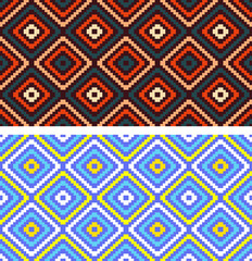 Geometric Seamless pattern background in two different colors