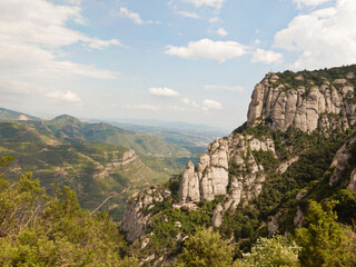 Fototapeta na wymiar Cliff in the Catalan Coastal range Near Monserrat 