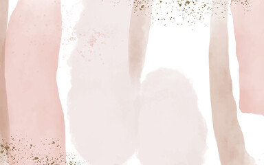 Watercolor art background vector. Wallpaper design with paint brush. Earth tone blue, pink, beige watercolor Illustration for prints, wall art, cover and invitation cards.