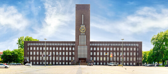 Panoramic view to the Town hall of Wilhelmshaven, Germany - obrazy, fototapety, plakaty