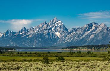 Grand Tetons and Jackson Lake in the Summer