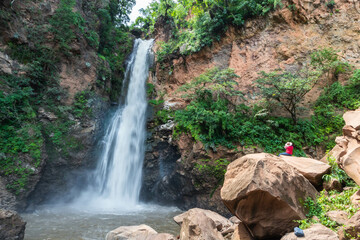 Discovering the waterfall. Etucuaro, Michoacan