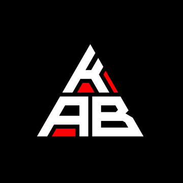 KAB triangle letter logo design with triangle shape. KAB triangle logo design monogram. KAB triangle vector logo template with red color. KAB triangular logo Simple, Elegant, and Luxurious Logo. KAB 