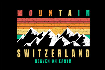 T-shirt white mountain Switzerland heaven on earth