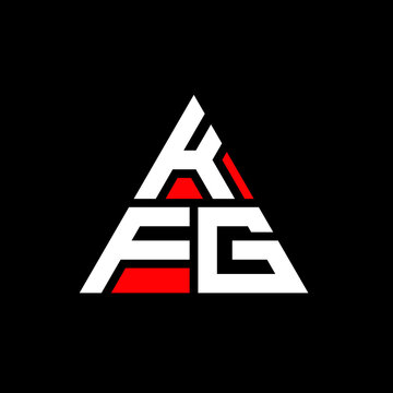 KFG triangle letter logo design with triangle shape. KFG triangle logo design monogram. KFG triangle vector logo template with red color. KFG triangular logo Simple, Elegant, and Luxurious Logo. KFG 