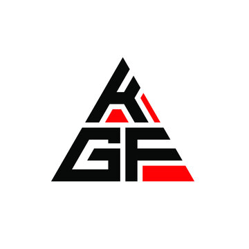 KGF triangle letter logo design with triangle shape. KGF triangle logo design monogram. KGF triangle vector logo template with red color. KGF triangular logo Simple, Elegant, and Luxurious Logo. KGF 