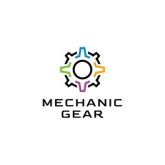 Mechanic gear technology industry  logo design inspiration vector template