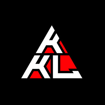KKL triangle letter logo design with triangle shape. KKL triangle logo design monogram. KKL triangle vector logo template with red color. KKL triangular logo Simple, Elegant, and Luxurious Logo. KKL 