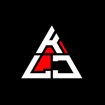 KLJ triangle letter logo design with triangle shape. KLJ triangle logo design monogram. KLJ triangle vector logo template with red color. KLJ triangular logo Simple, Elegant, and Luxurious Logo. KLJ 