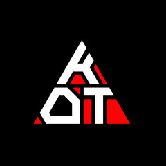 KOT triangle letter logo design with triangle shape. KOT triangle logo design monogram. KOT triangle vector logo template with red color. KOT triangular logo Simple, Elegant, and Luxurious Logo. KOT  © mamun25g