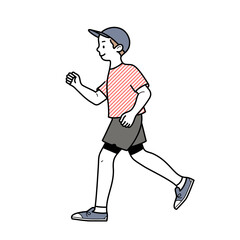 ランニングする男性のイラスト