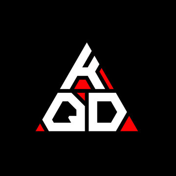 KQD triangle letter logo design with triangle shape. KQD triangle logo design monogram. KQD triangle vector logo template with red color. KQD triangular logo Simple, Elegant, and Luxurious Logo. KQD 
