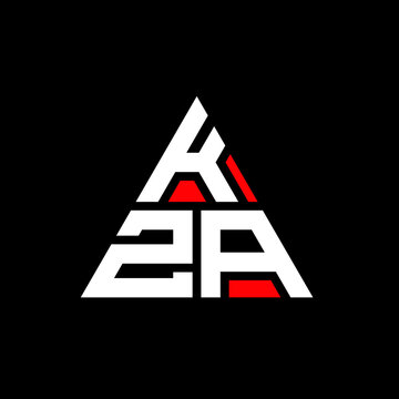 KZA triangle letter logo design with triangle shape. KZA triangle logo design monogram. KZA triangle vector logo template with red color. KZA triangular logo Simple, Elegant, and Luxurious Logo. KZA 