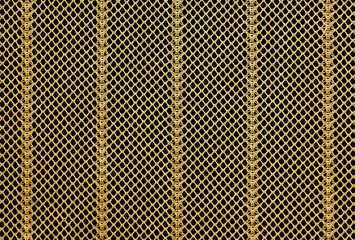 yellow yarn net on black background