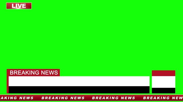 Breaking News - Lower third live breaking news green screen and seamless looping