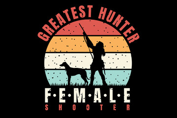 hunter animal female shooter retro style