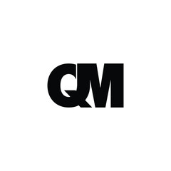 Letter QM simple logo design vector
