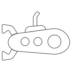 Submarine Outline Vector Illustration