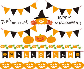 ハロウィン　枠フレームイラストセット