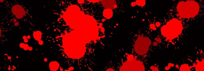 Abstract Red Ink Splashes on Black Background. Abstract Drop of Blood. Procreate digital Art	