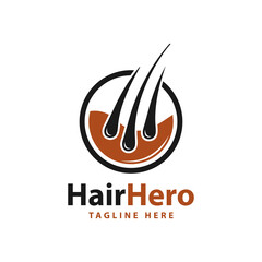 human hair growth illustration logo