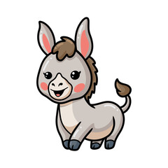 Cute happy baby donkey cartoon