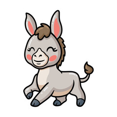 Cute baby donkey cartoon posing