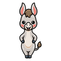 Cute baby donkey cartoon standing