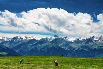 The beautiful landscape of Kalajun grassland of Yili of Xinjiang, China.