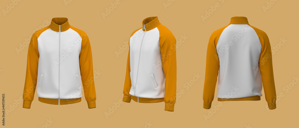 Canvas Prints blank raglan tracksuit jacket mockup, 3d illustration, 3d rendering