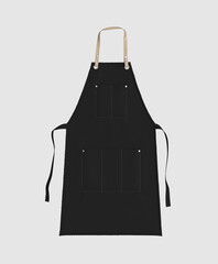 Blank leather apron, apron mockup, clean apron, design presentation for print, 3d illustration, 3d rendering