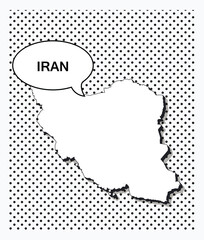 Pop art map of iran